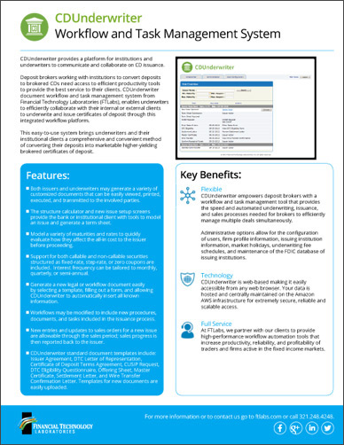 CDUnderwriter Sales Brochure